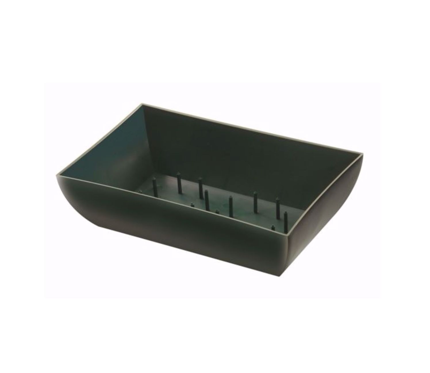 2.5”H X 5.5” X 9.5”L GREEN PLASTIC TAPERED RECTANGLE DISH