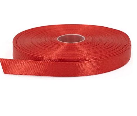 1/4" RED DOUBLE FACE RIBBON, 50 YDS, NO DISCOUNT