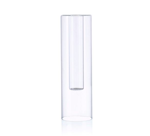 50% off was $9.50 now $4.75. 8”H X 2.5” GLASS BUDVASE/ CANDLE HOLDER