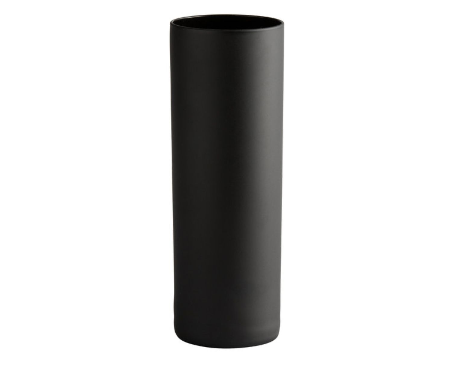 20"h x 6"d MATTE BLACK CERAMIC CYLINDER