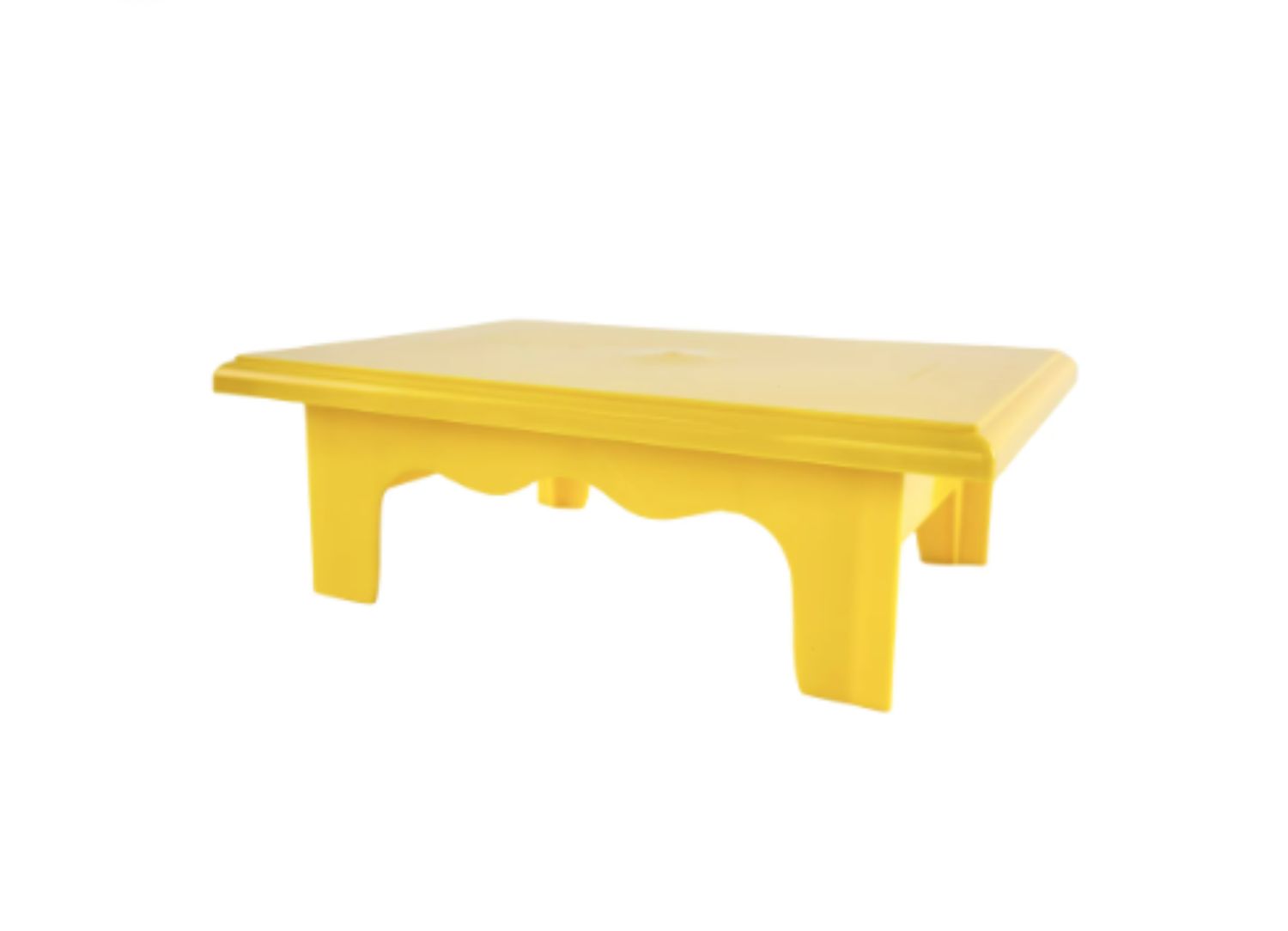 3.25’h x 7”W x 10”L YELLOW PLASTIC RECTANGLE CAKE AND CUPCAKE STAND