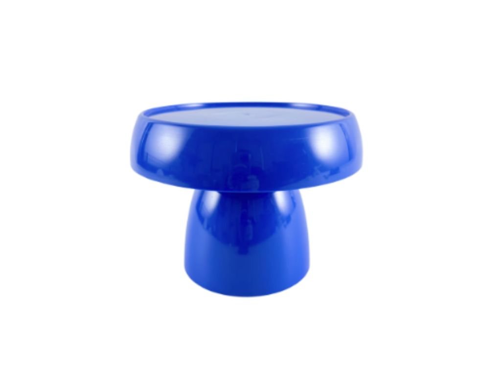 7.25”H X 5.5” NAVY BLUE MUSHROOM PLASTIC CAKE AND CUPCAKE STAND reg $7.99