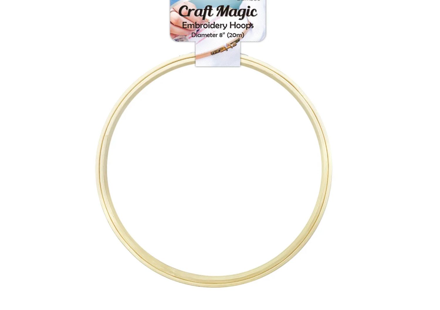 8” BAMBOO EMBROIDERY ROUND WREATH FRAME