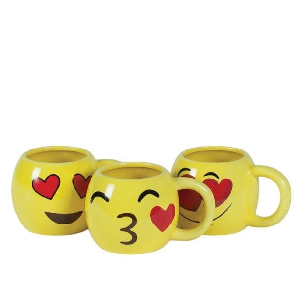 6" X 4.25" X 3.5" LOVE KISS EMOJI MUG