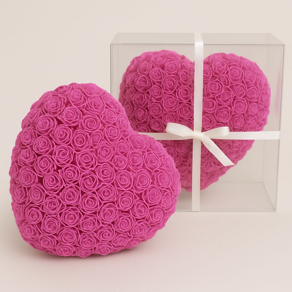 10" x 11"  FUCHSIA ROSE FOAM HEART nd