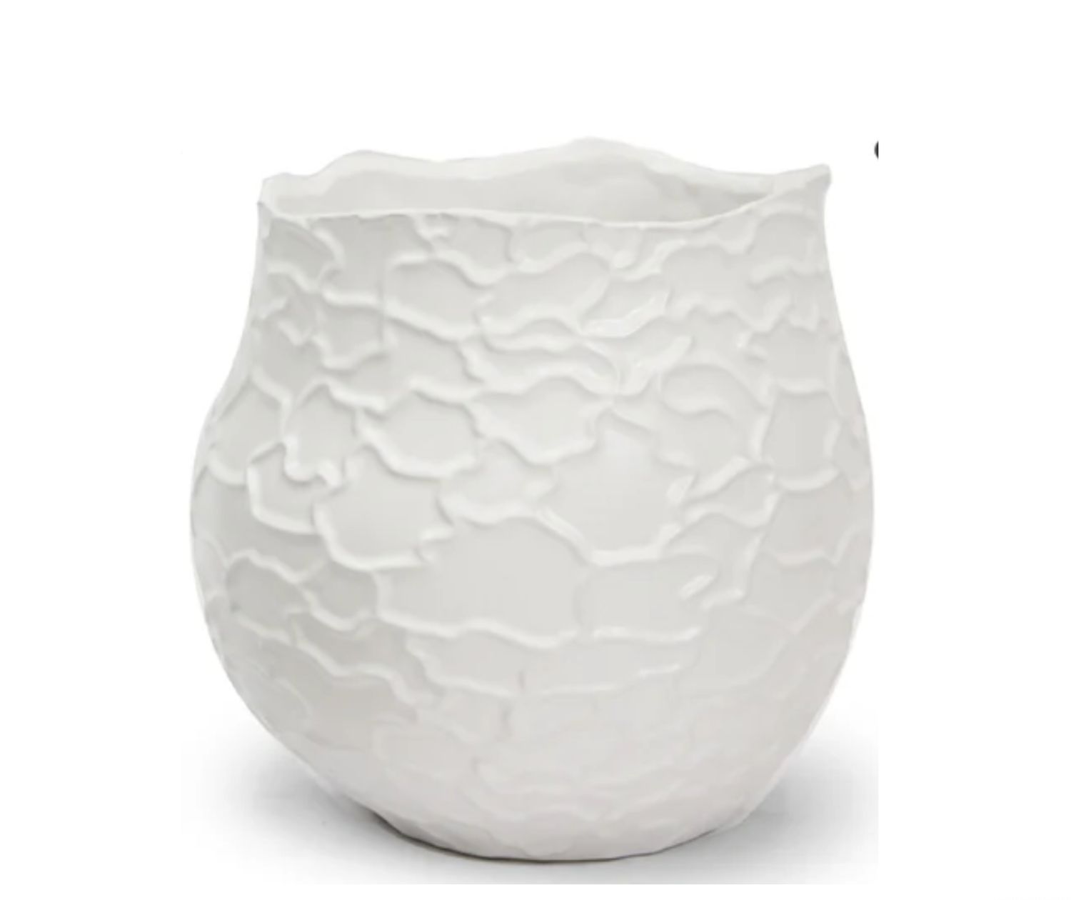 11”H X 11” X 10.5” WHITE CERAMIC OVELLA PLANTER POT