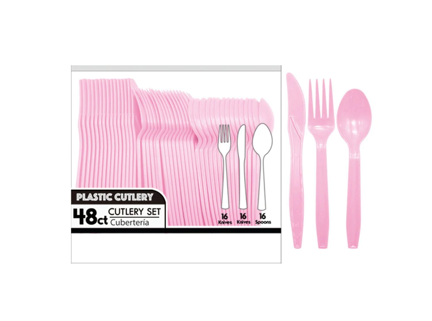 48 CT PINK CUTLERY SET ND