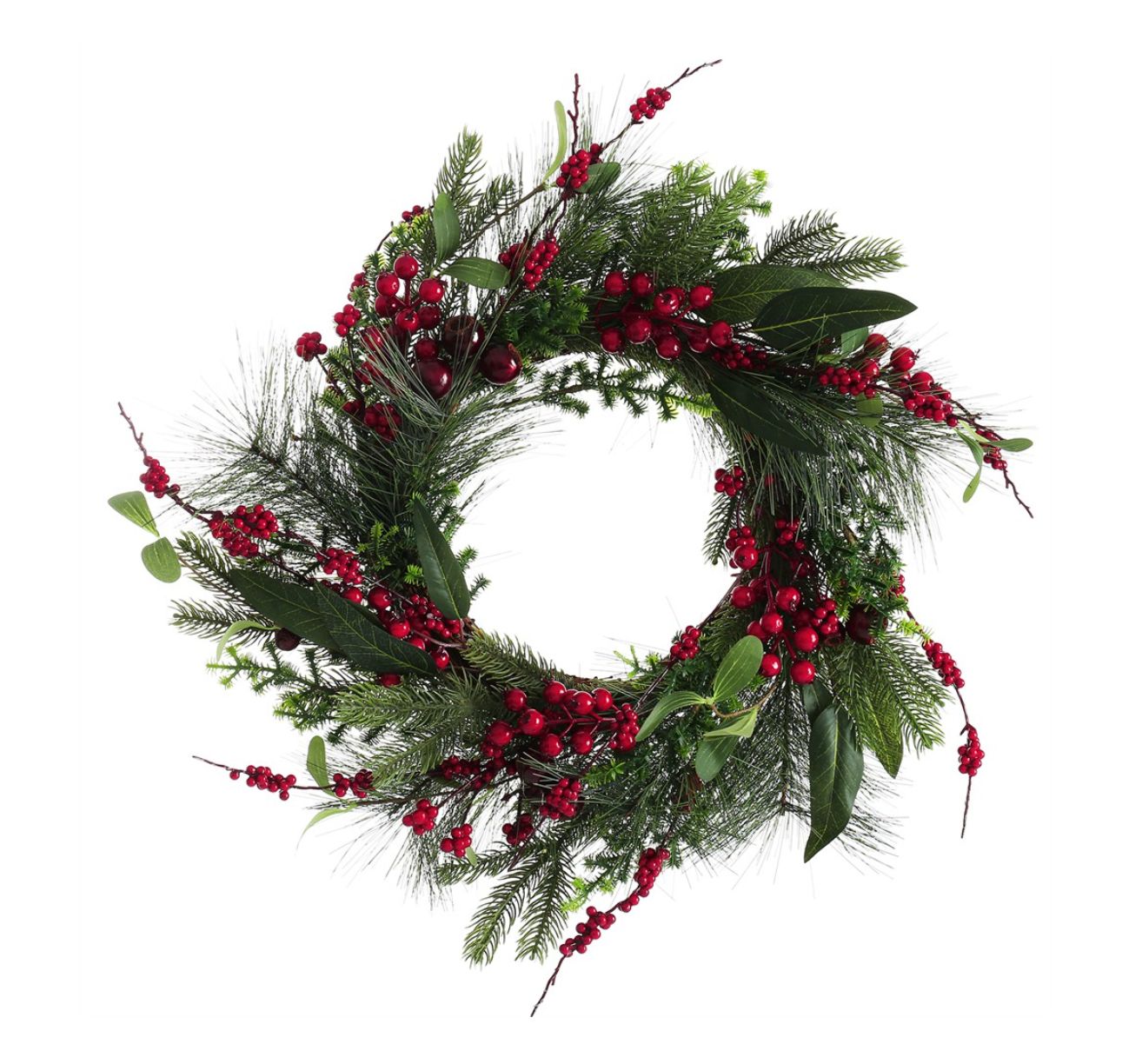 20”D CHRISTMAS WREATH  WITH BERRIES