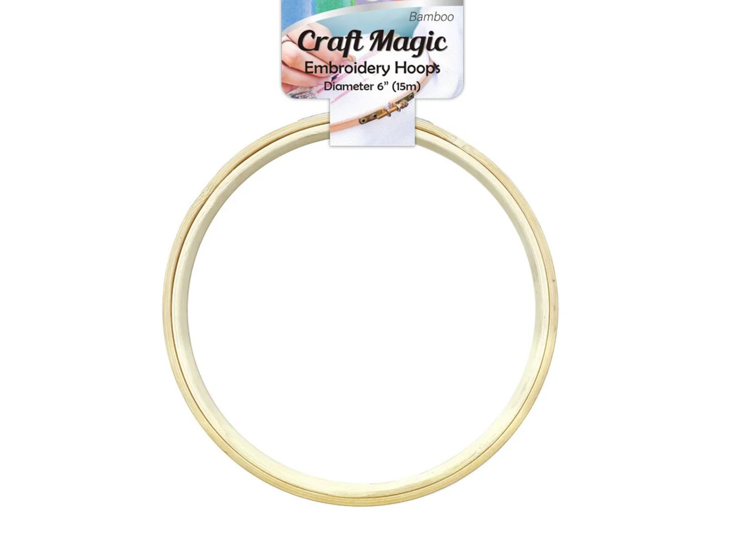 6” BAMBOO EMBROIDERY ROUND FRAME WREATH