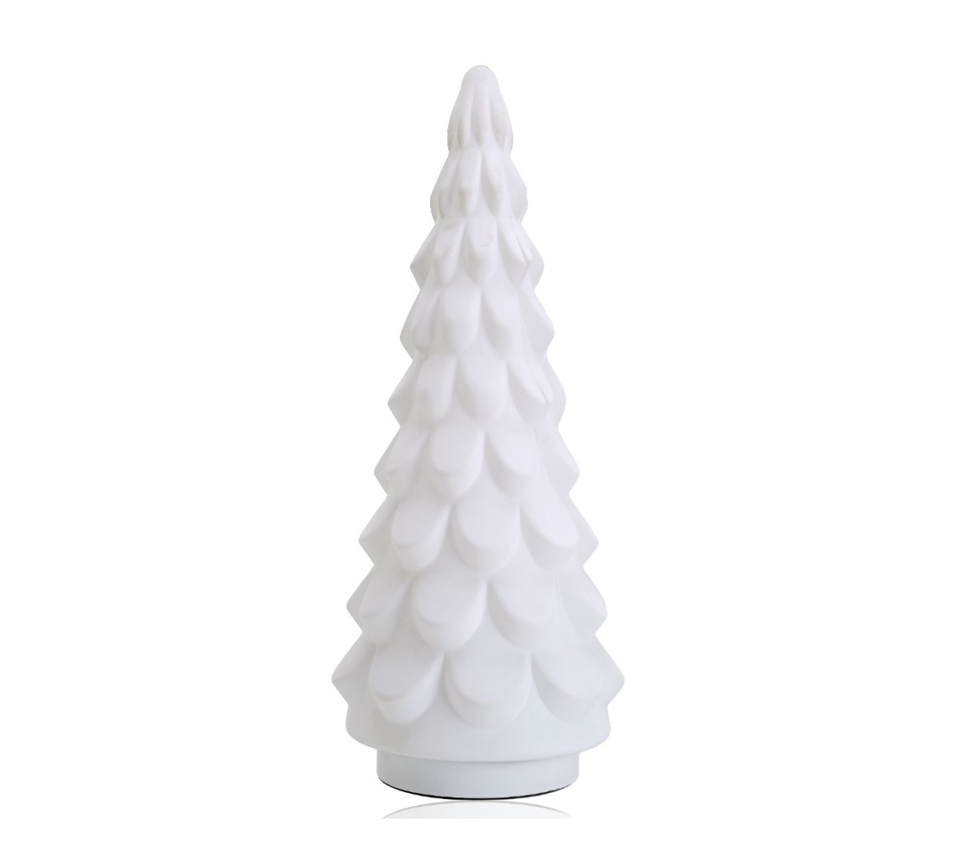 21.75”H X 8.25”WHITE GLASS CHRISTMAS TREE