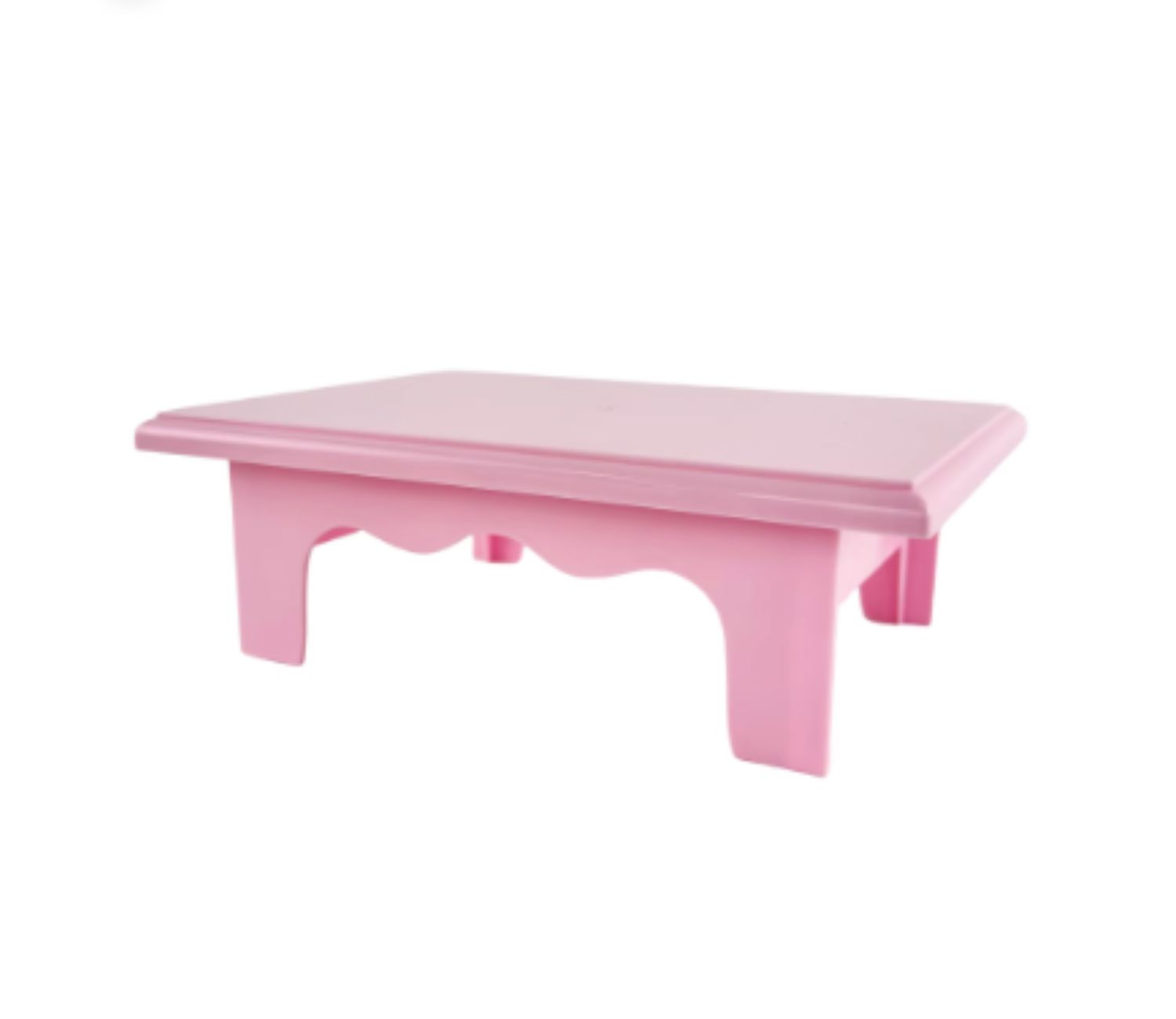 3.25’h x 7”W x 10”L PINK PLASTIC RECTANGLE CAKE AND CUPCAKE STAND
