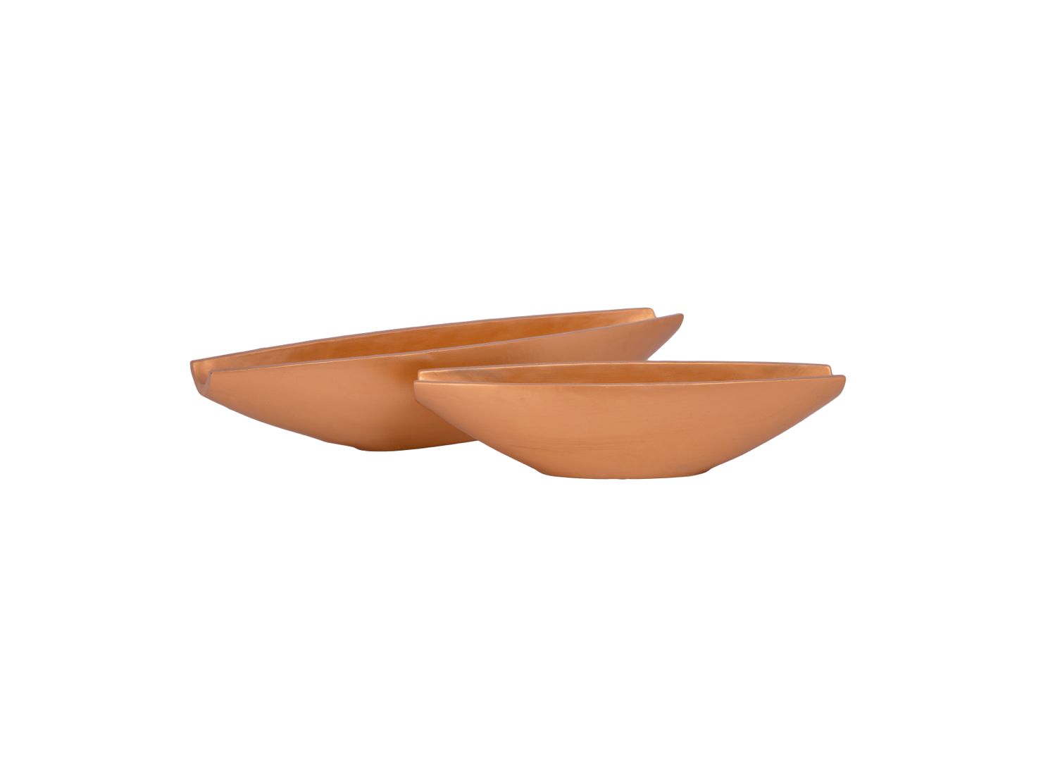 4.5”H X 5.25” X 18.25”L GOLD LOW CEMENT OVAL TAPERED PLANTER