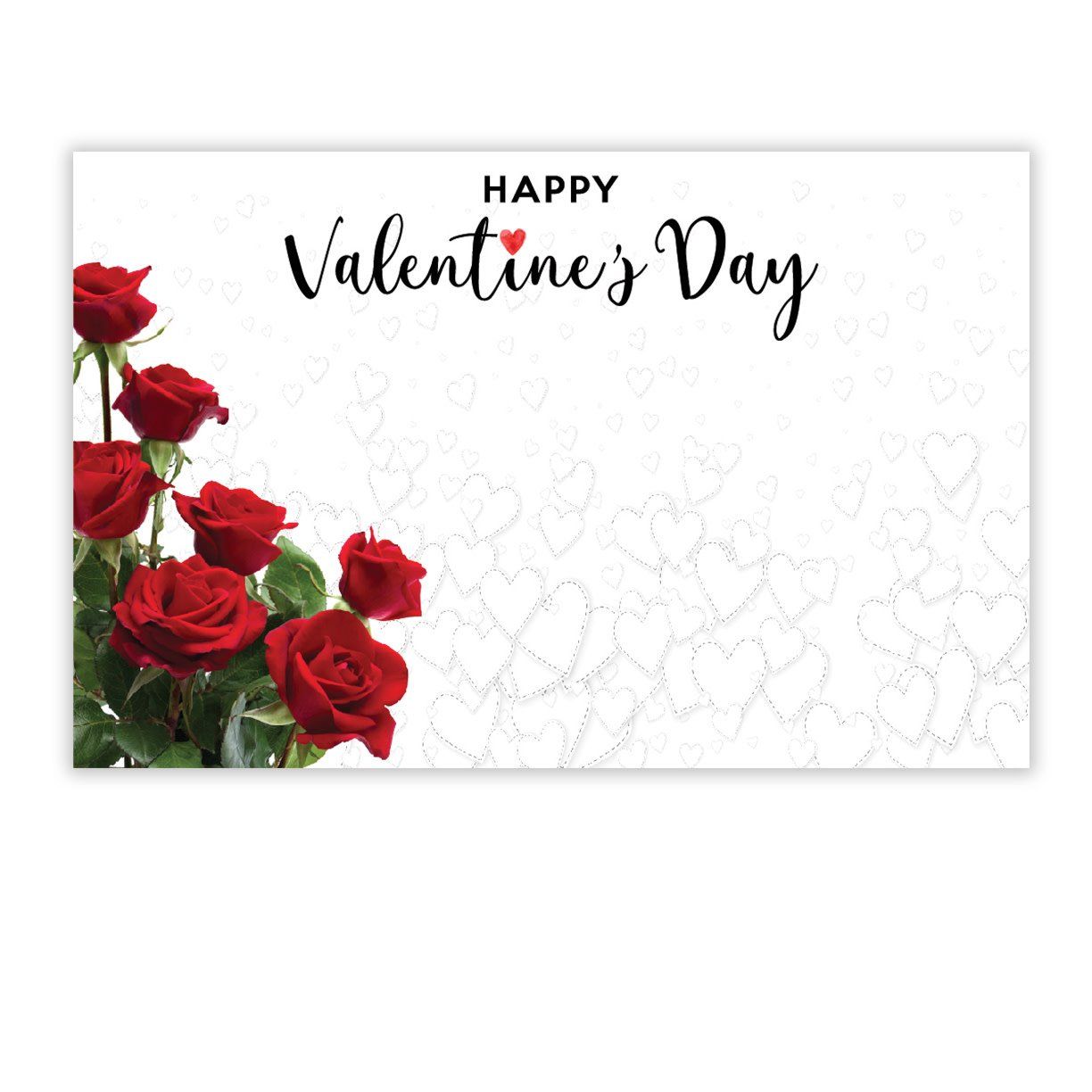 HAPPY VALENTINE'S DAY CAPRI CARD, RED ROSE BOUQUET