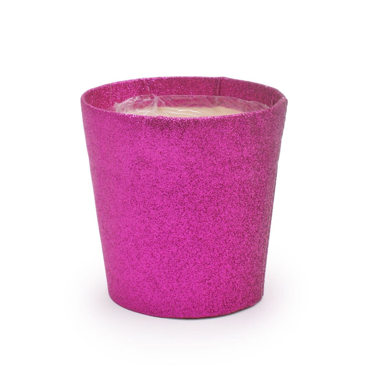 5" CERISE GLITTER POT, NO DISCOUNT