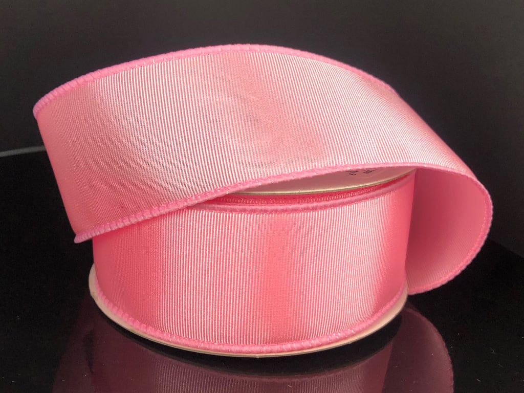 PINK RIBBED SATIN RIBBON 1.5: X 10 YDS, N.D.