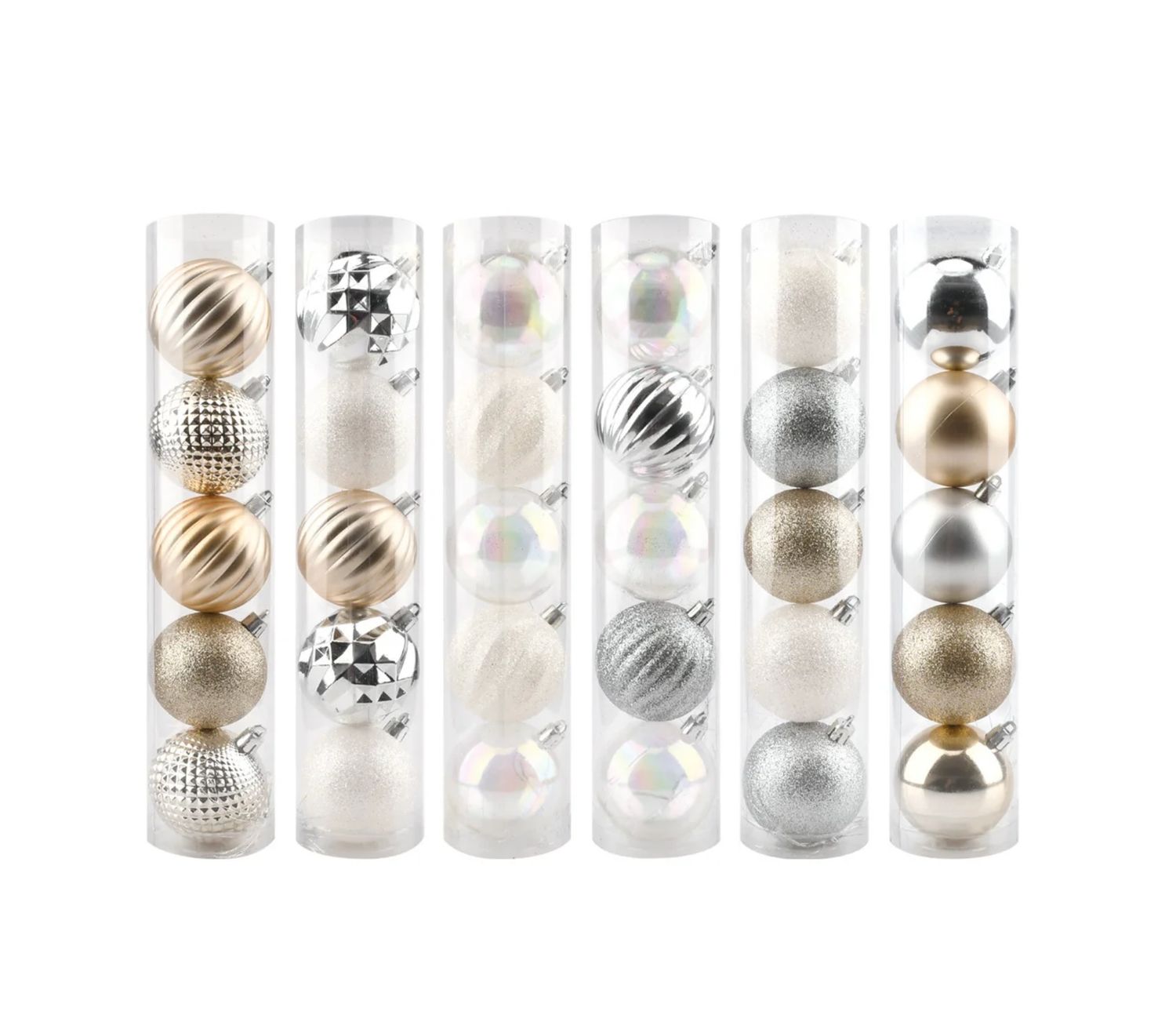 5ct CHRISTMAS BALL ORNAMENT SET 6CM (PRICE PER PACK) reg $1.99