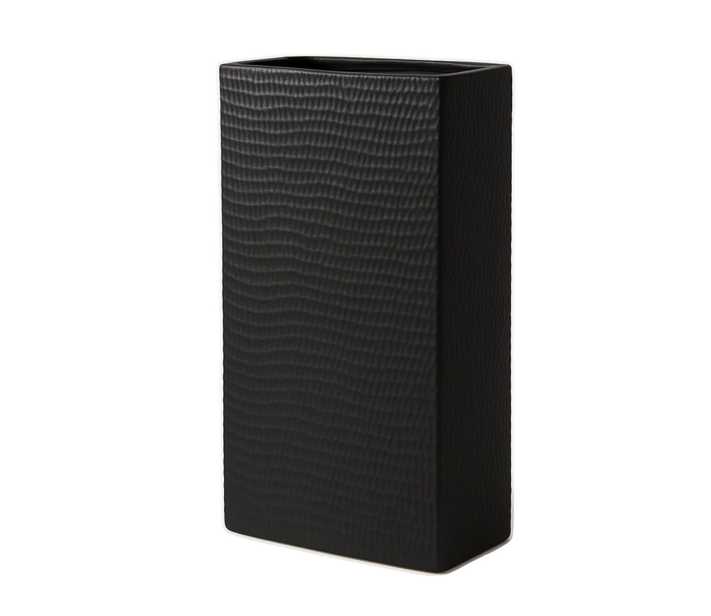 14”H X 4” X 8.5” BLACK CERAMIC CONTEMPORARY TEXTURED