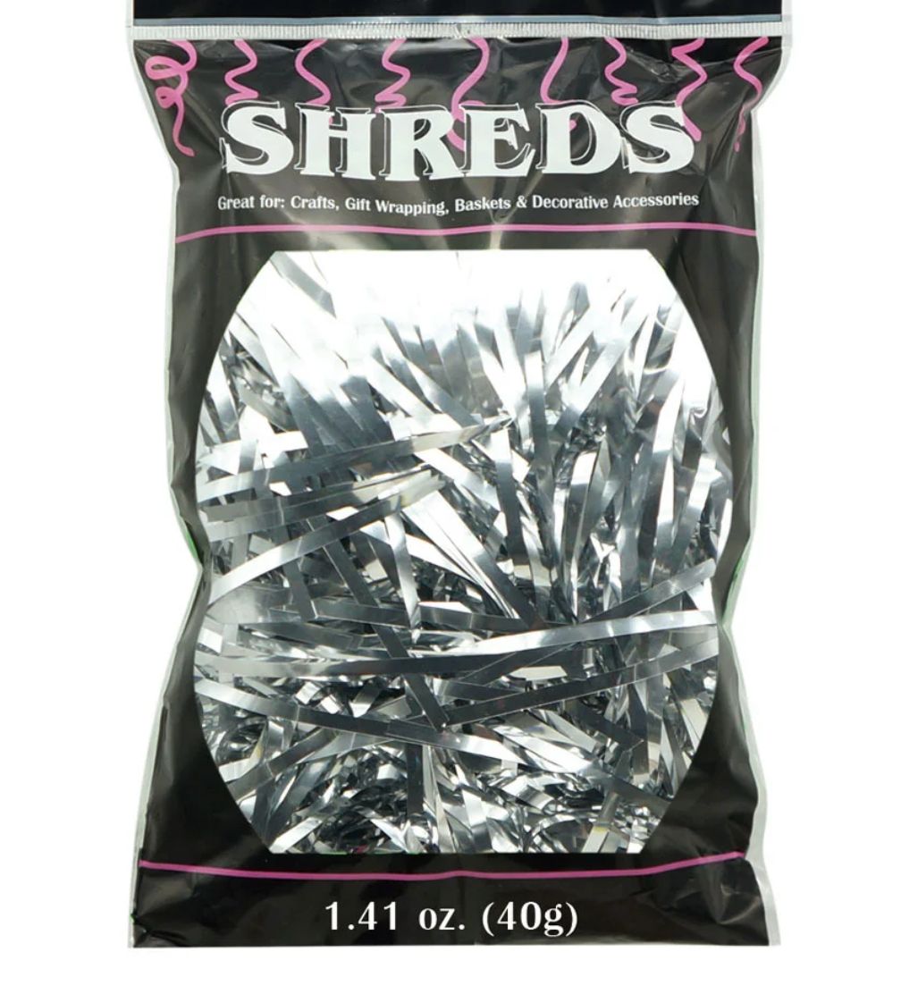 SHREDDED SILVER HOLO. PAPER 1.5OZ, ND
