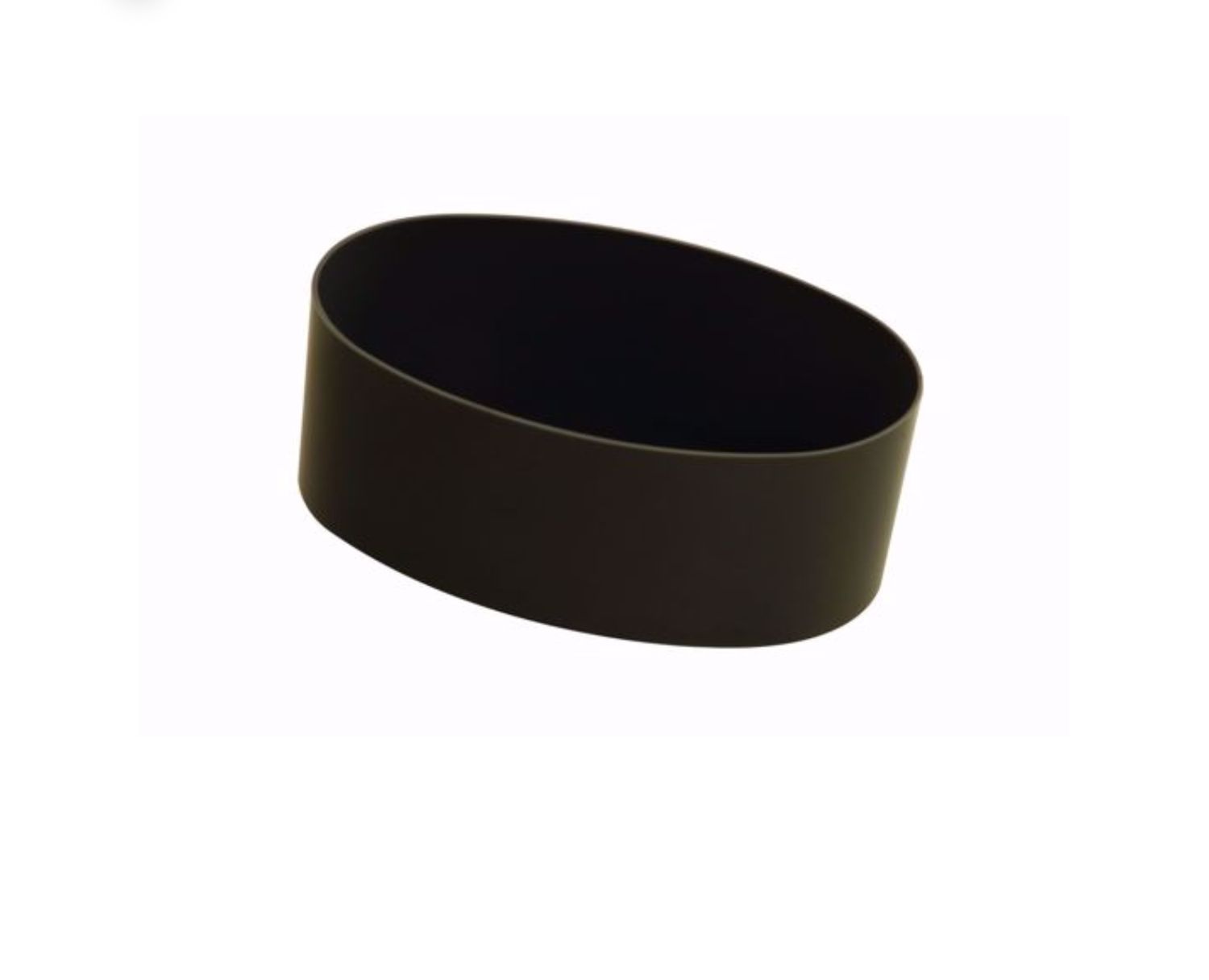 3”H X 5” X 7.5”L BLACK PLASTIC OVAL BOWL VASE