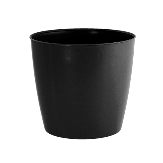 8”H X 8.5” BLACK PLASTIC TAPERED POT COVER
