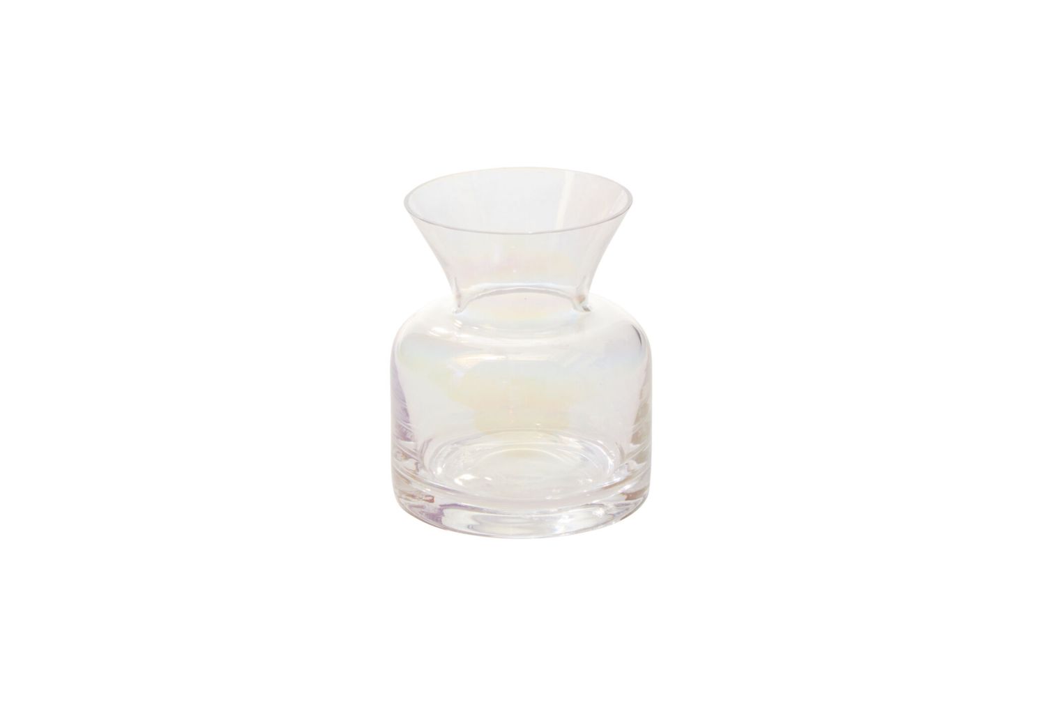 3.5”H X 3” IRIDESCENT GLASS FAIRY BUD VASE