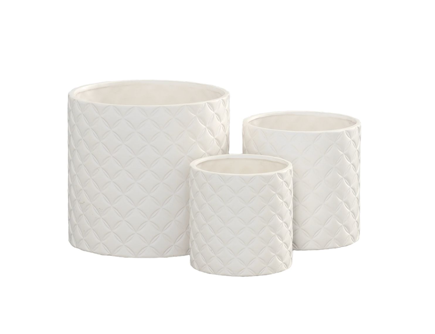 6” X 6” MATTE WHITE CERAMIC STAR PATTERN