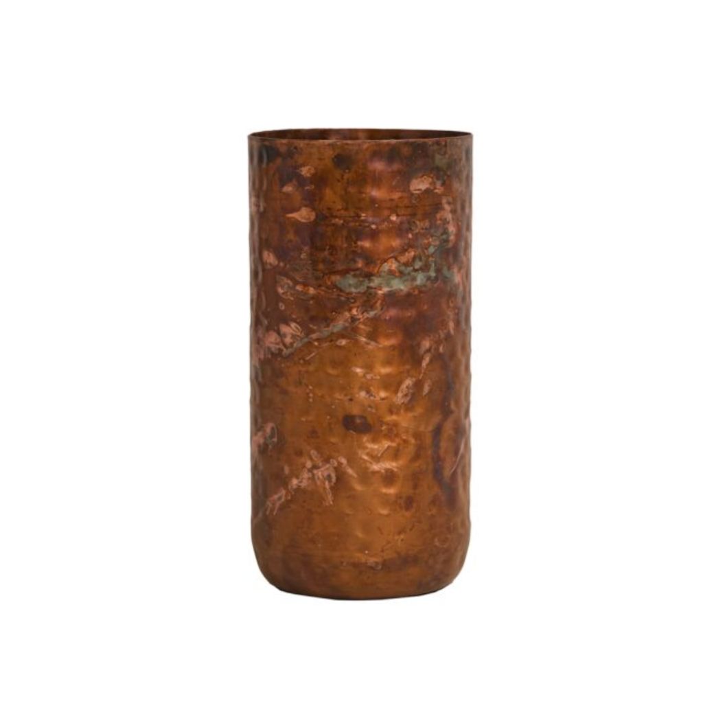 8"h x 4" COPPER METAL ALCHEMY VASE