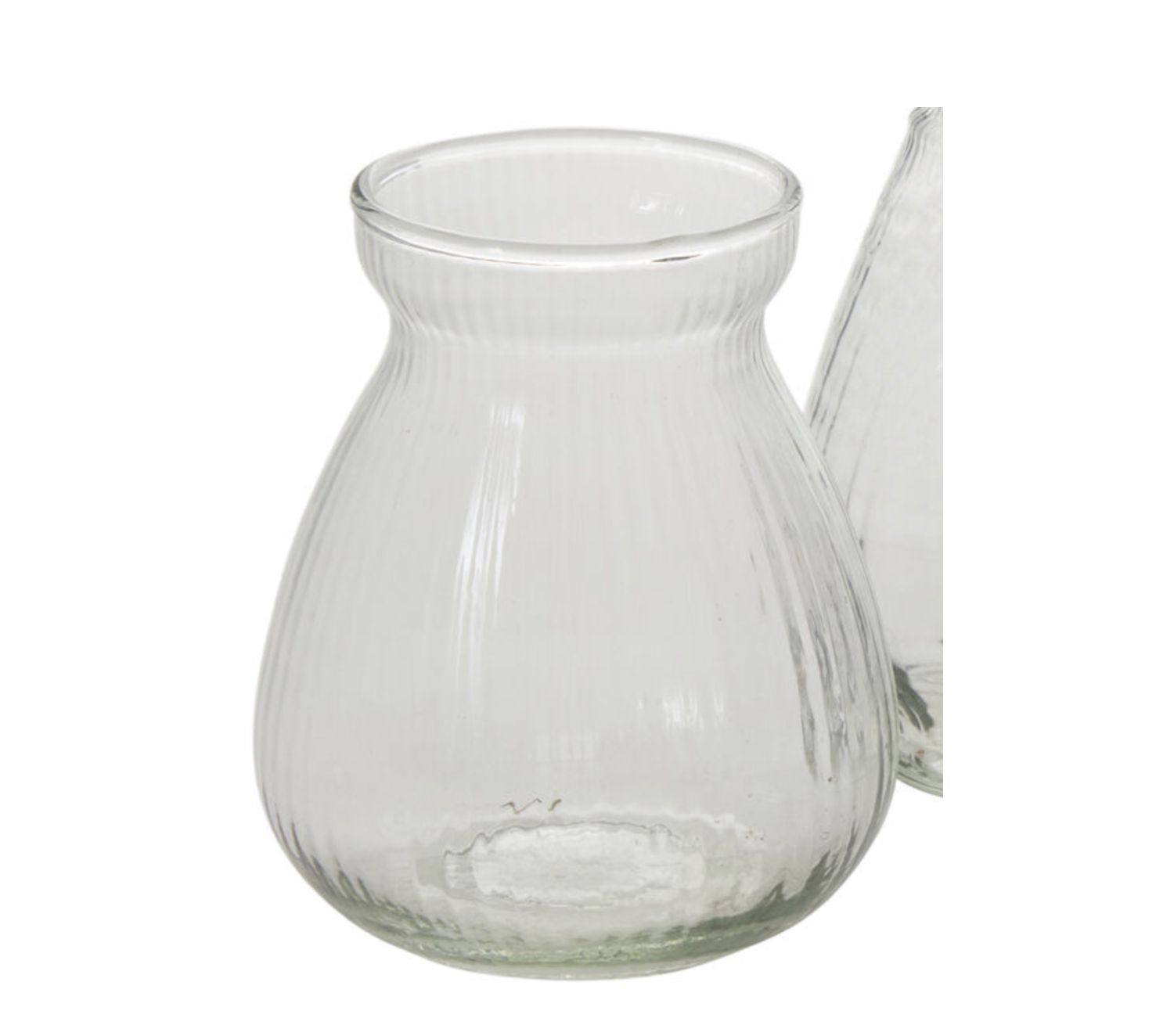 50% off was $7.80 now $3.90. 4.5”H X 3.75” FLUTED JADEN GLASS BUDVASE