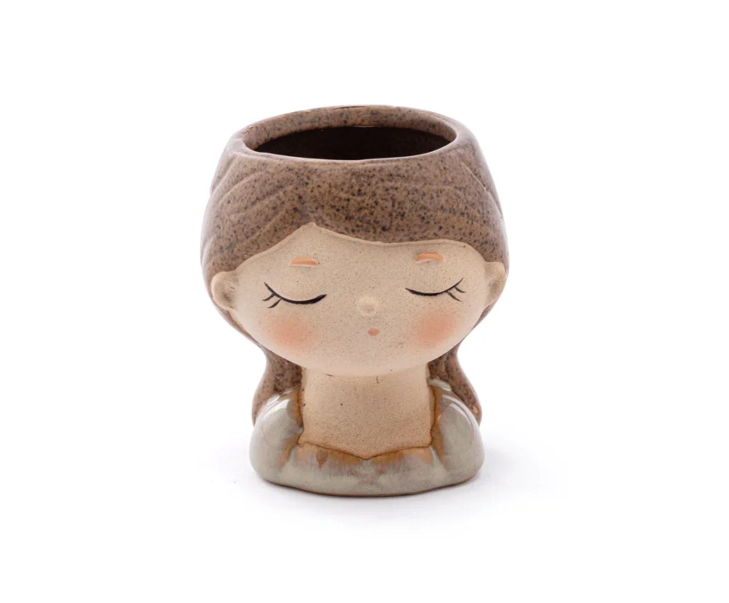 2.75"h x 1.5" BROWN HAIR GIRL HEAD ND