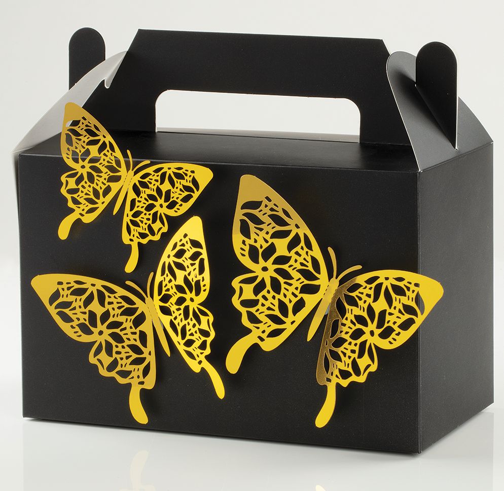 GOLD METALLIC BUTTEFLIES, 3'', 4", 4.5"