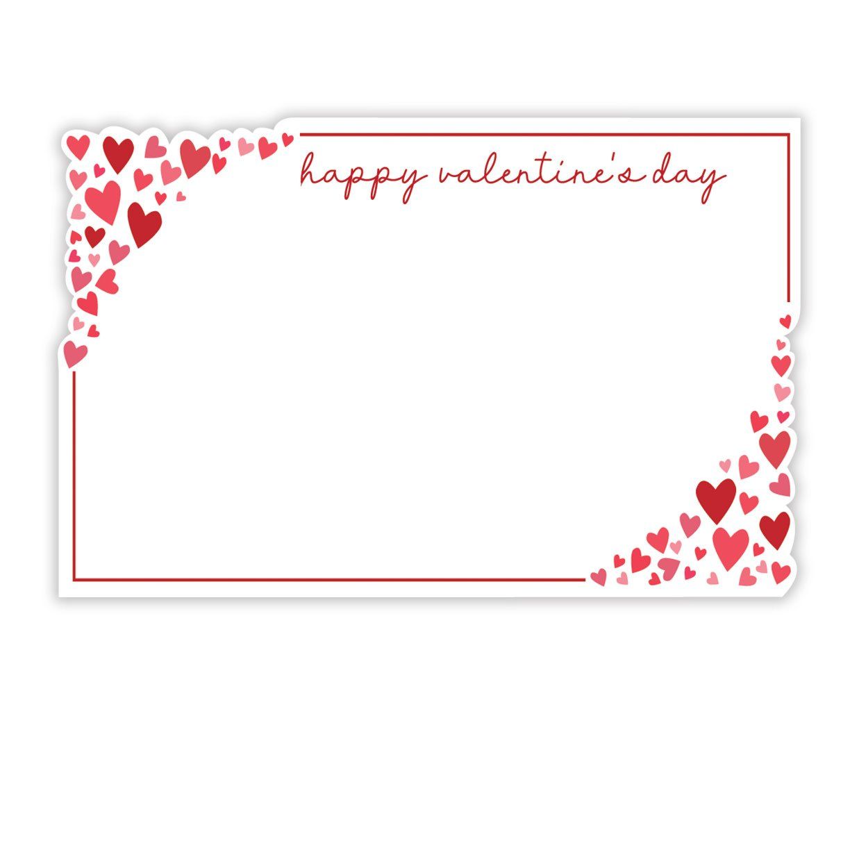 HAPPY VALENTINE'S DAY CAPRI CARD, HEARTS IN TWO CORNERS