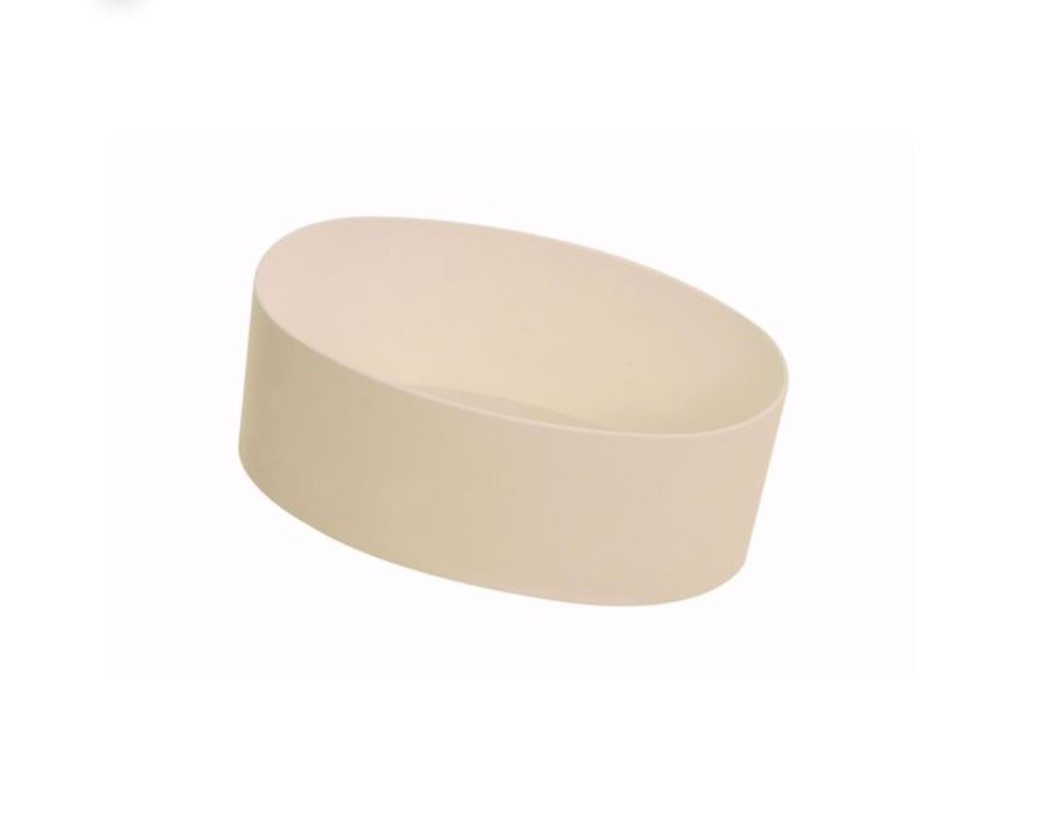 3”H X 5” X 7.5”L WHITE PLASTIC OVAL BOWL VASE