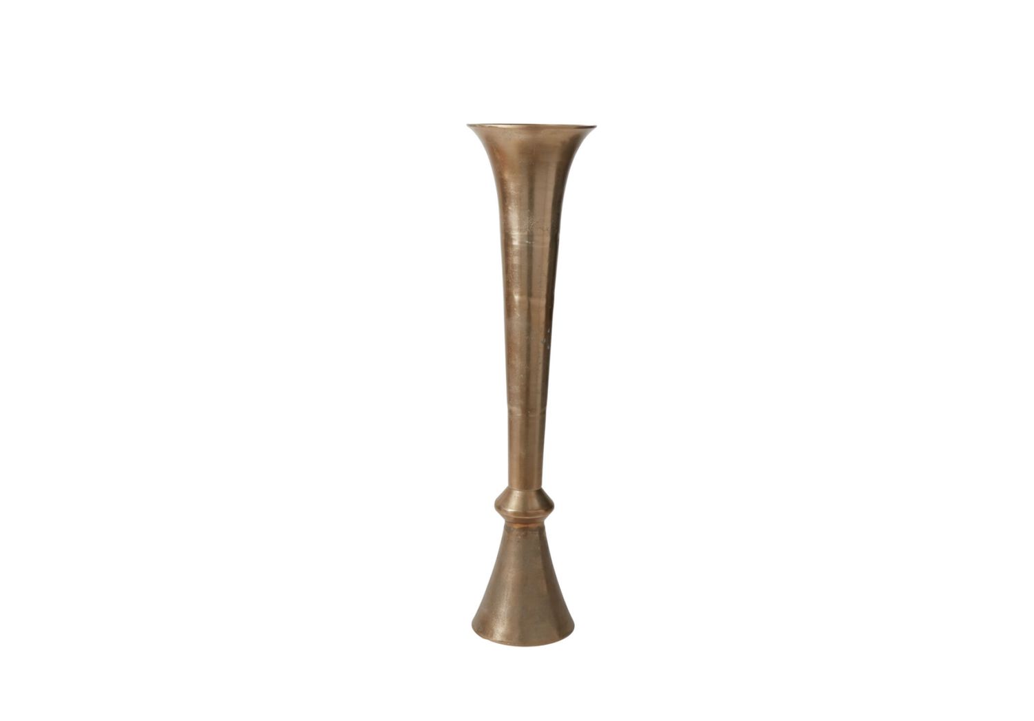 57.25”H X 14” GOLD METAL URN TENOR VASE