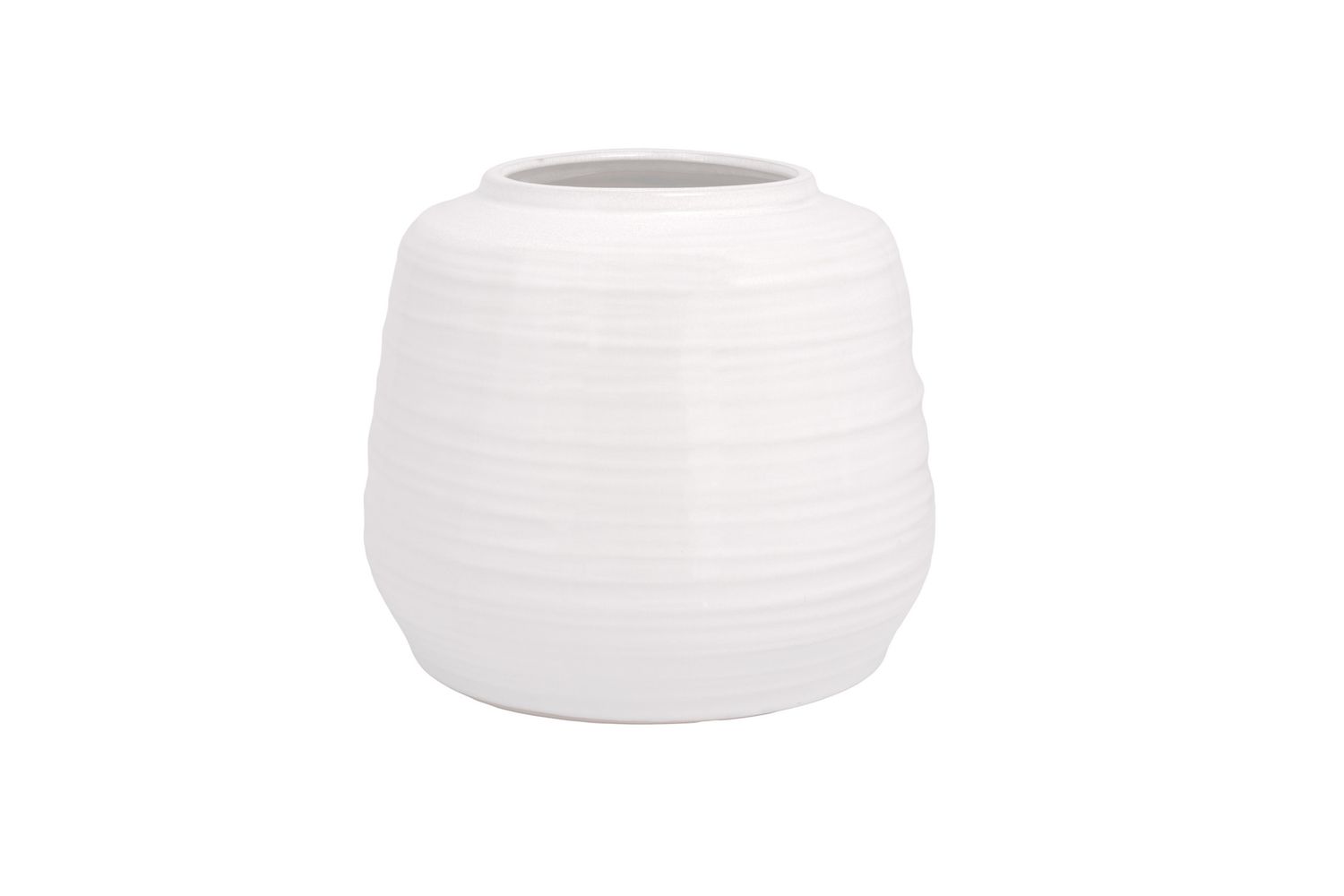 10.25”h x 12” CERAMIC WHITE PLANTER POT