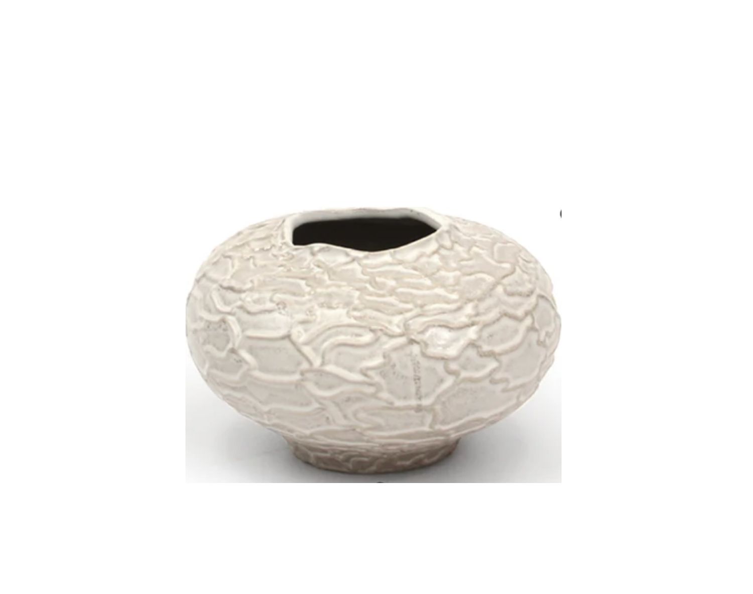 5”H X 8” X 7.75” BEIGE CERAMIC TERRA SPHERE