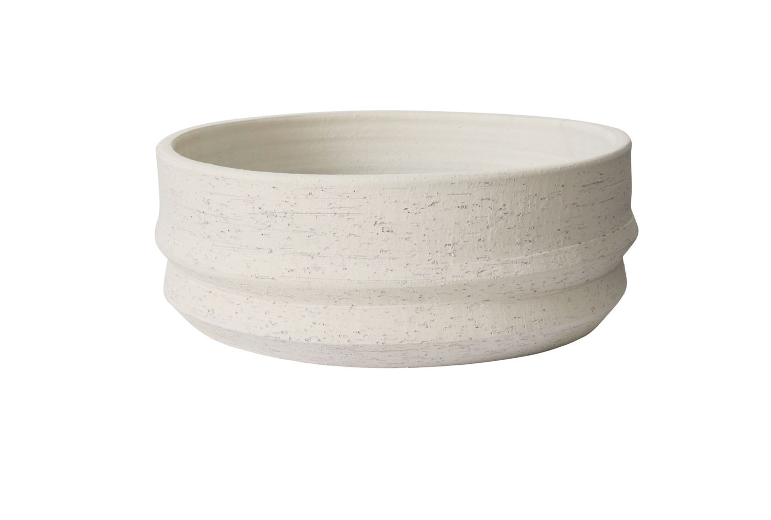 6.5"h x 16" OFF-WHITE CERAMIC SALVAGE LOW BOWL