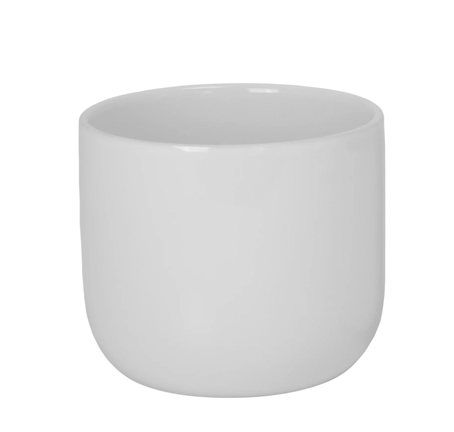 6”H X 6.75” GLOSSY WHITE CERAMIC RIBBED/FLUTED VASE