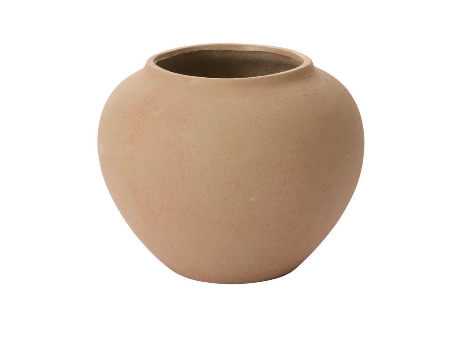 6.5”H X 8.75” TAN CERAMIC KASTANOS VASE