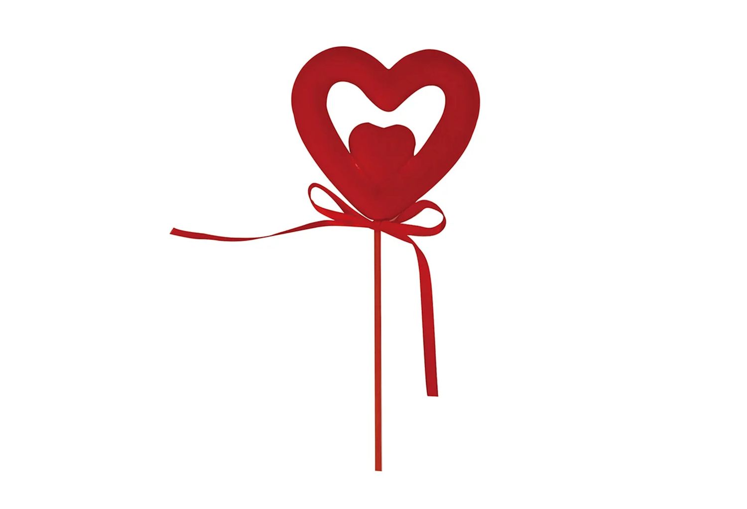 3 COUNT RED OPEN  HEART PICKS, NO DISCOUNT