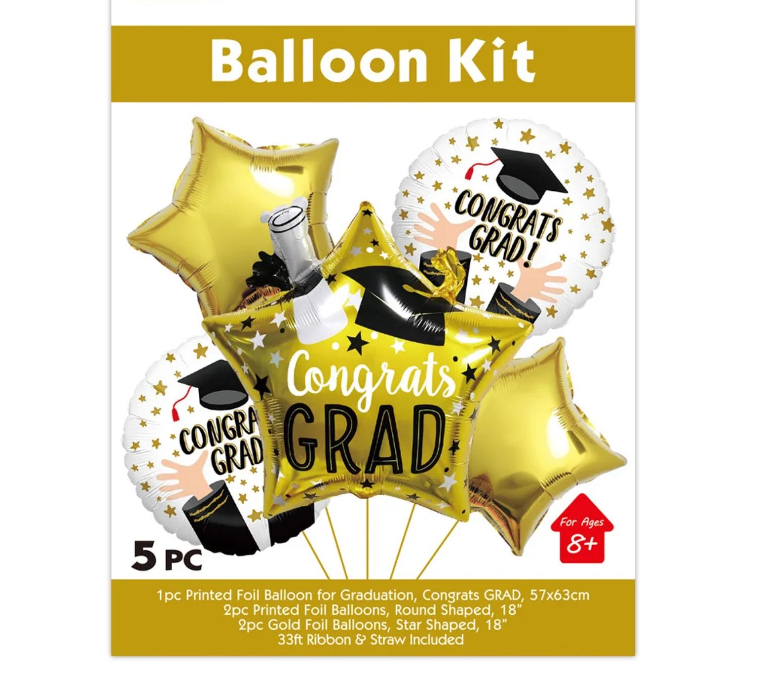 5 PIECE GRADUATION BALLOON SET ND