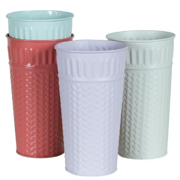 7"h x 3.5" ROUND METAL CONTAINER WITH LINER (price per each, box has asst.)