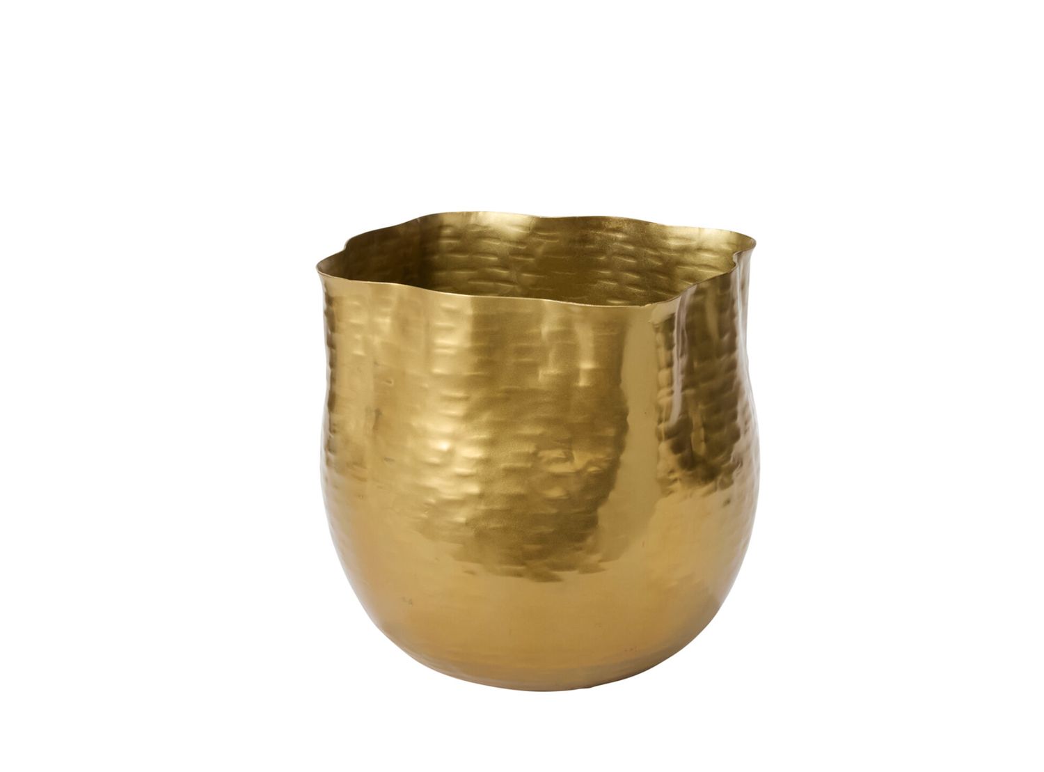 NOVELLA METAL POT, Color: GOLD, Size: 12.5"H X 13.25"  (SKU- 74695)