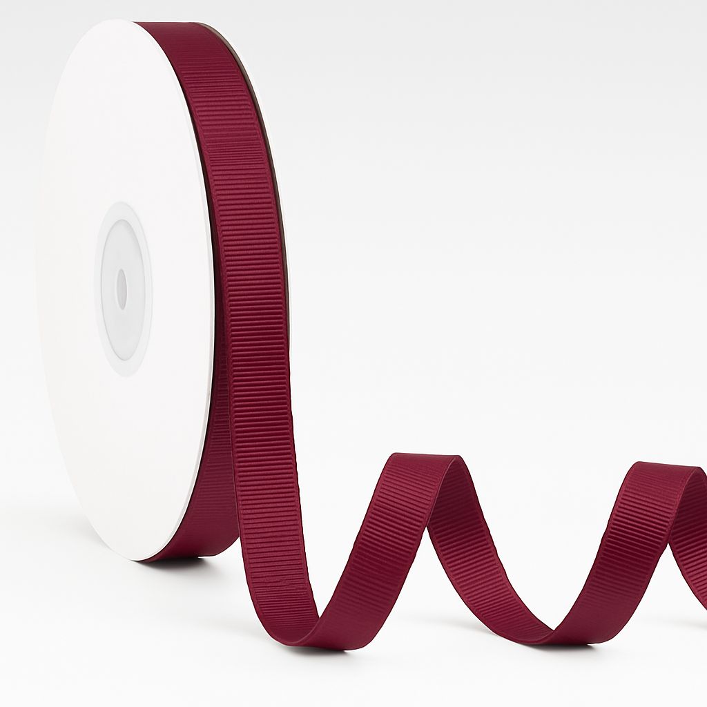 1/4" GROSGRAIN BURGUNDY RIBBON. ND