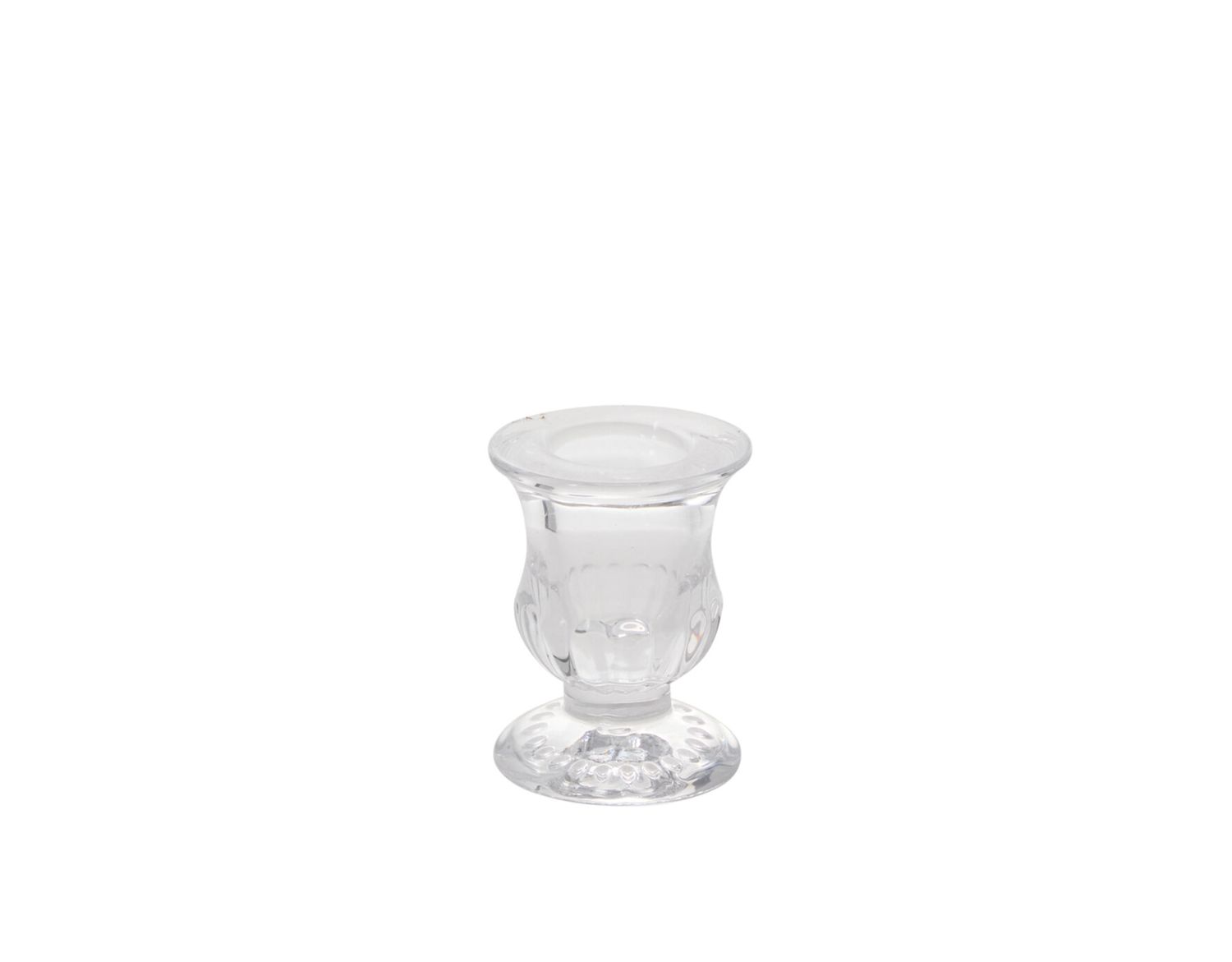2.5”H X 2” GLASS BELLAMY TAPER CANDLEHOLDER