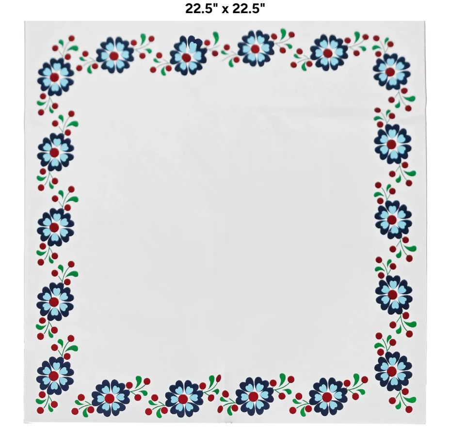 22.5" x 22.5" FLORAL PAPER  WITH BLUE FLOWER DESIGN 20pk
