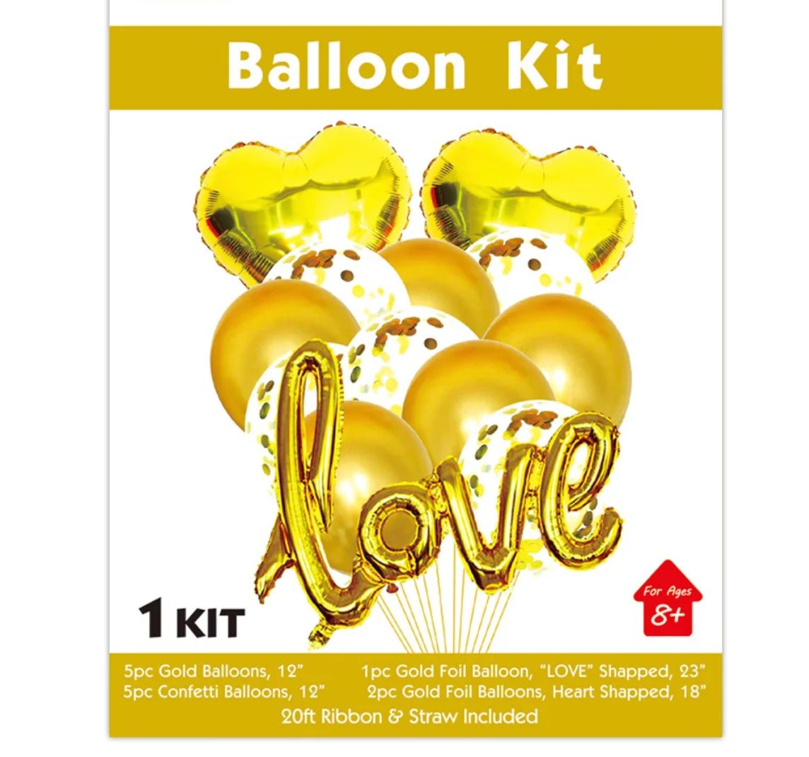 13 PIECE "LOVE" BALLOON KIT, NO DISCOUNT