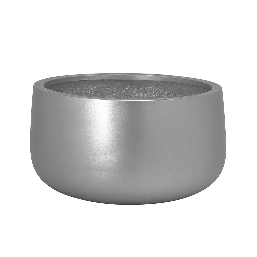 7.75"h x 15.75" FIBERCLAY PLANTERS  SILVER