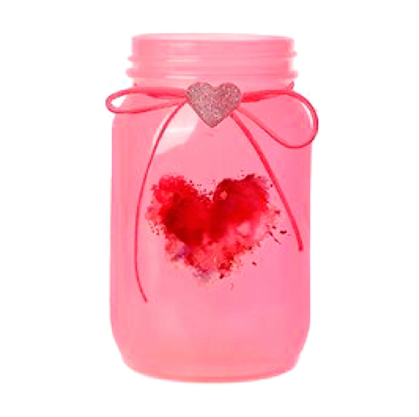 3" X 5" LIGHT PINK JAR W HEART, NO DISCOUNT
