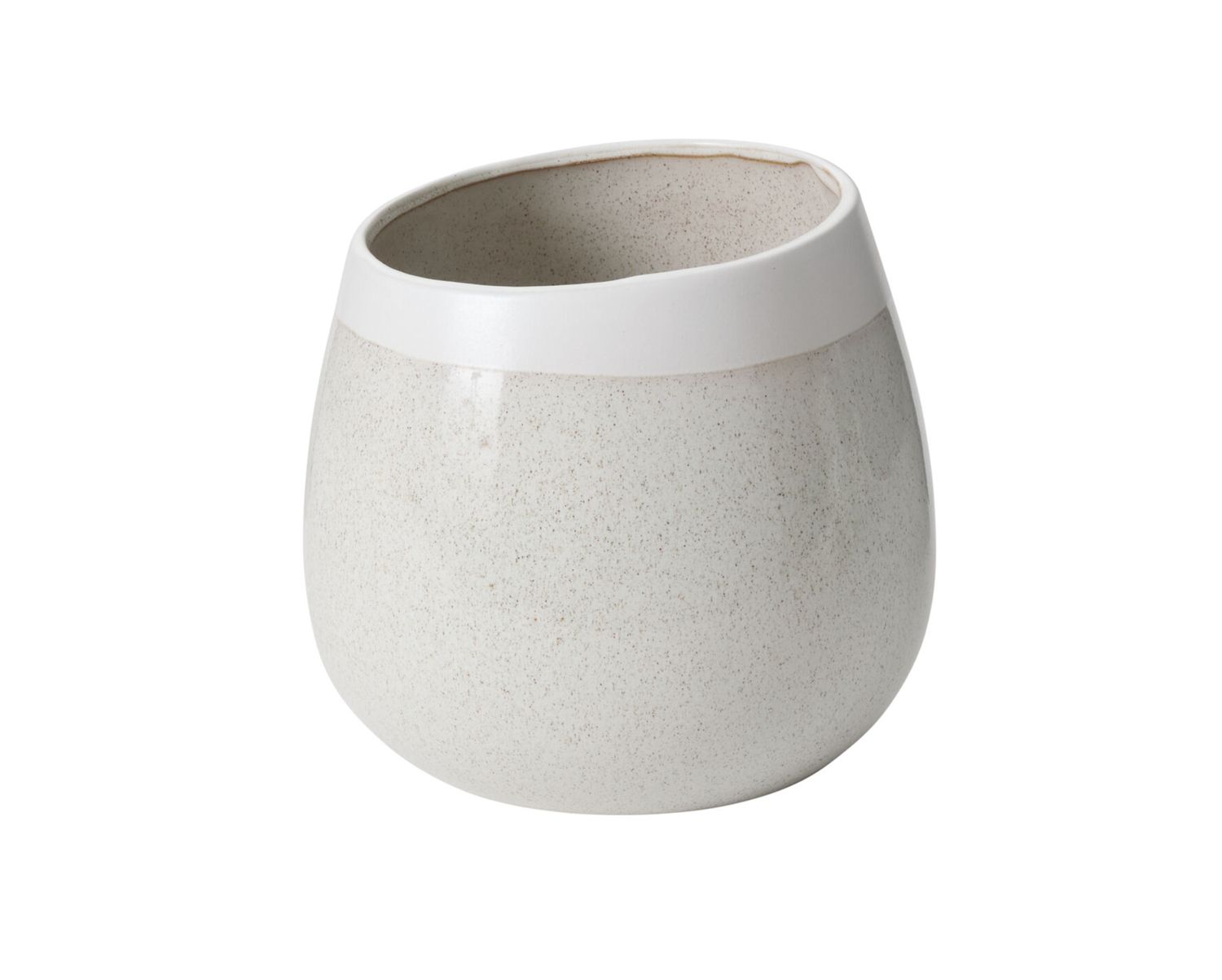 7.75”H X 7.5” OFF-WHITE CERAMIC CHOICE POT