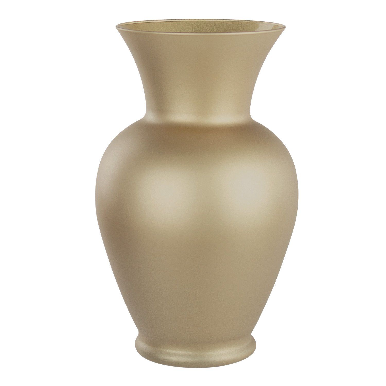 9”H X 4.25” MATTE METALLIC GOLD GLASS URN SPRING GARDEN VASE